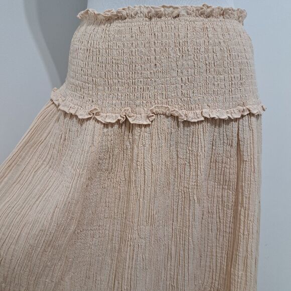 Zimmermann Bayou Elegant Shirred Crinckled Office Siren Chic Cream Skirt Size 1 - Picture 10 of 15